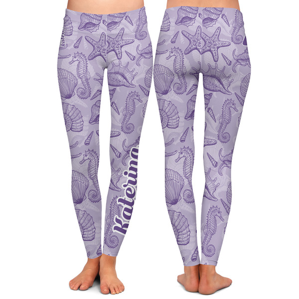 Sea Shells Ladies Leggings - Front and Back