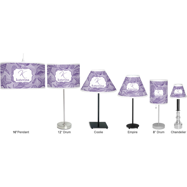 Sea Shells Lamp Full View Size Comparison