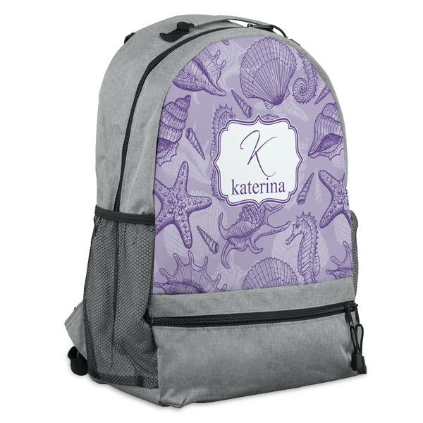 Custom Sea Shells Backpack - Grey (Personalized)