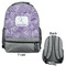 Sea Shells Large Backpack - Gray - Front & Back View
