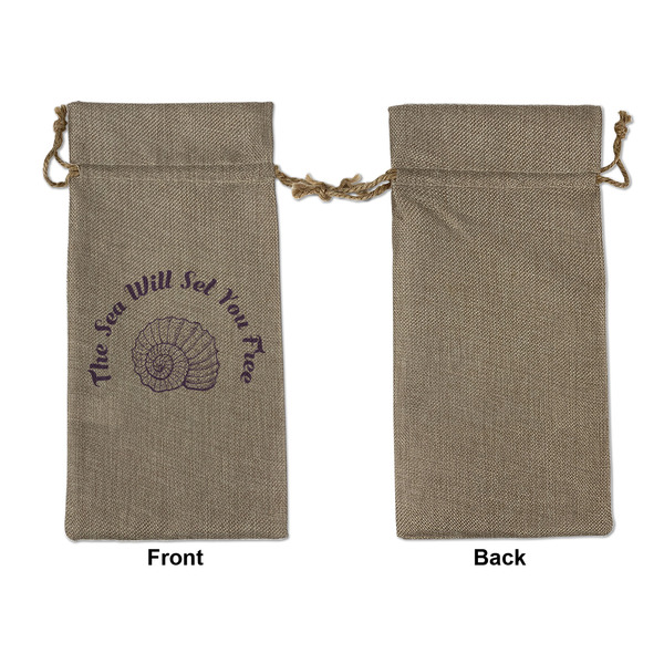 Sea Shells Large Burlap Gift Bags - Front Approval
