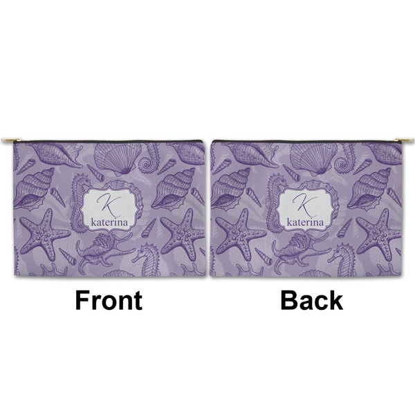 Sea Shells Large Zipper Pouch Approval (Front and Back)