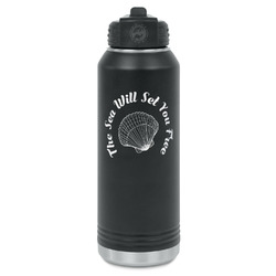 Sea Shells Water Bottle - Laser Engraved - Front (Personalized)