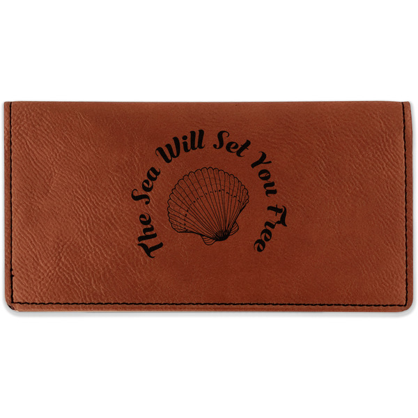 Custom Sea Shells Leatherette Checkbook Holder (Personalized)