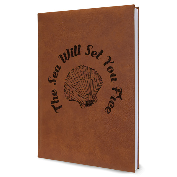 Custom Sea Shells Leather Sketchbook (Personalized)