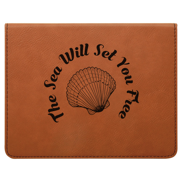 Sea Shells Leatherette 4-Piece Wine Tool Set Flat