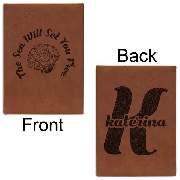 Sea Shells Leatherette Journals - Large - Double Sided - Front & Back View