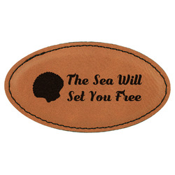 Sea Shells Leatherette Oval Name Badge with Magnet (Personalized)