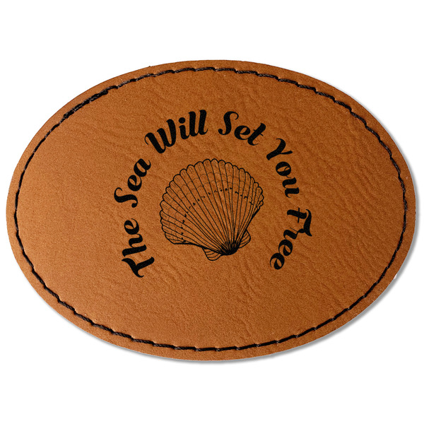 Sea Shells Leatherette Patches - Oval