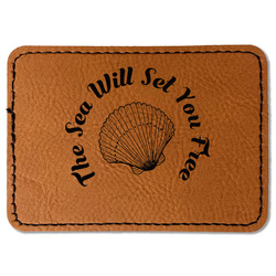 Sea Shells Faux Leather Iron On Patch - Rectangle (Personalized)