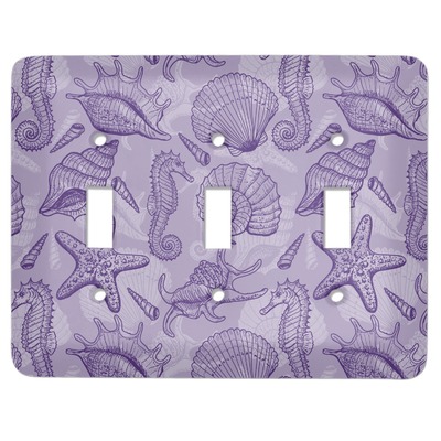 Sea Shells Light Switch Cover (3 Toggle Plate) (Personalized)