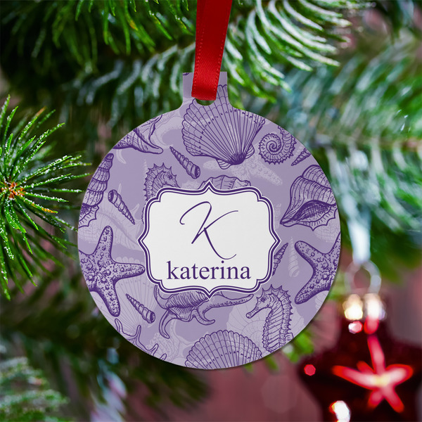 Sea Shells Metal Ball Ornament - Lifestyle