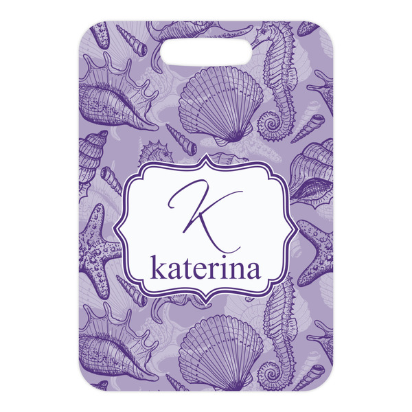 Sea Shells Metal Luggage Tag - Front Without Strap