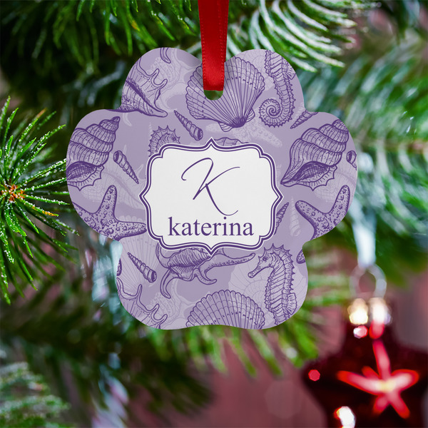 Sea Shells Metal Paw Ornament - Lifestyle