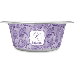 Sea Shells Stainless Steel Dog Bowl (Personalized)