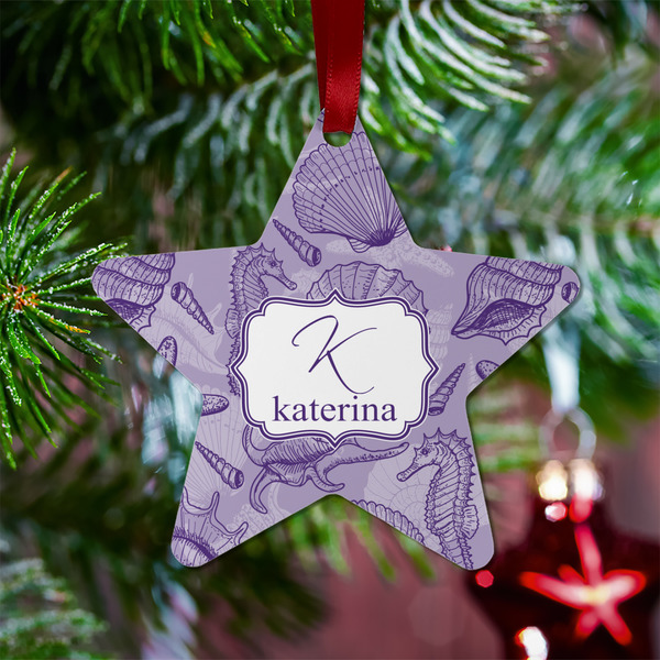 Sea Shells Metal Star Ornament - Lifestyle