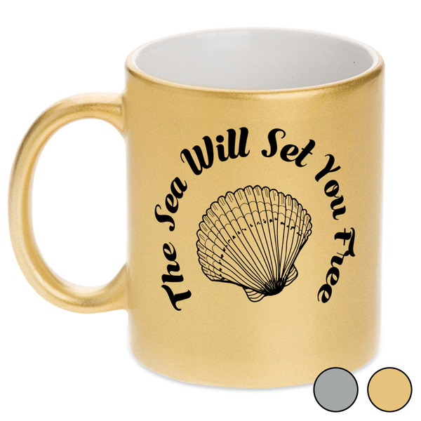 Sea Shells Metallic Mugs