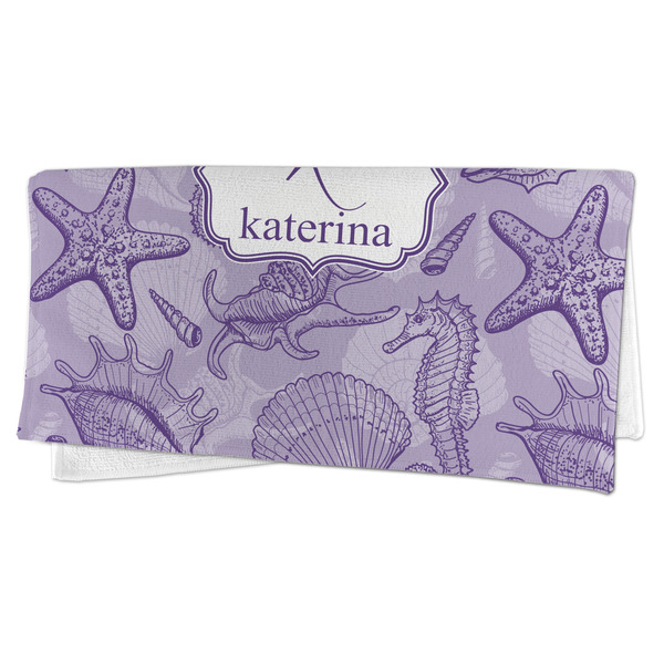 Sea Shells Microfiber Dish Rag - FOLDED (half)