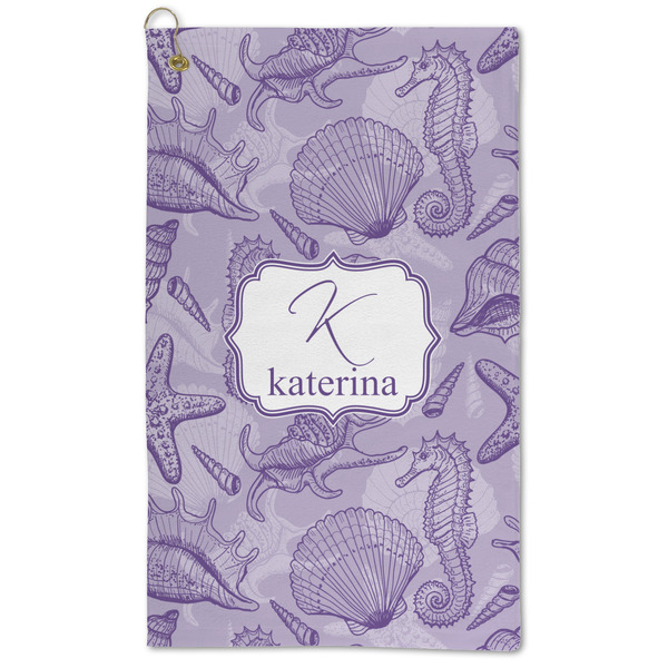 Custom Sea Shells Microfiber Golf Towel - Large (Personalized)