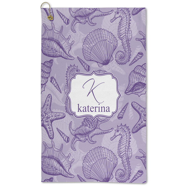 Custom Sea Shells Microfiber Golf Towel - Large (Personalized)