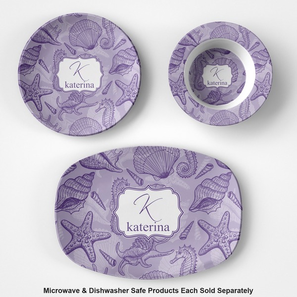 Sea Shells Microwave & Dishwasher Safe CP Plastic Dishware - Group