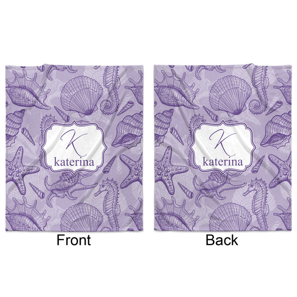 Sea Shells Minky Blanket - 50"x60" - Double Sided - Front & Back