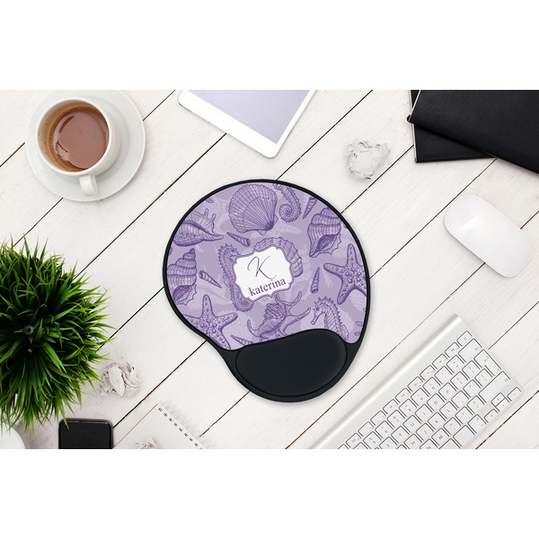 Sea Shells Mouse Pad with Wrist Rest - LIFESYTLE 1