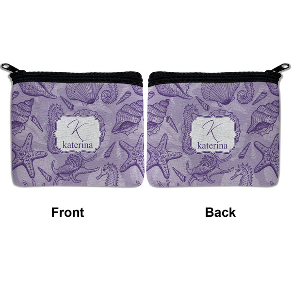 Sea Shells Neoprene Coin Purse - Front & Back (APPROVAL)
