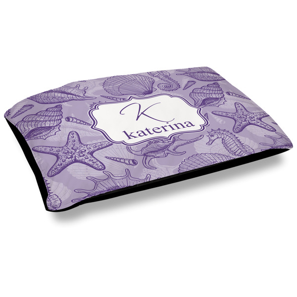 Custom Sea Shells Outdoor Dog Bed - Large (Personalized)