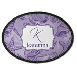 Sea Shells Iron On Oval Patch w/ Name and Initial