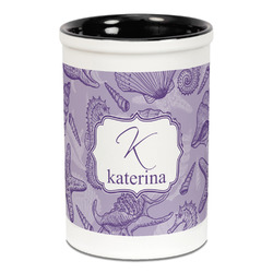 Sea Shells Ceramic Pencil Holders - Black