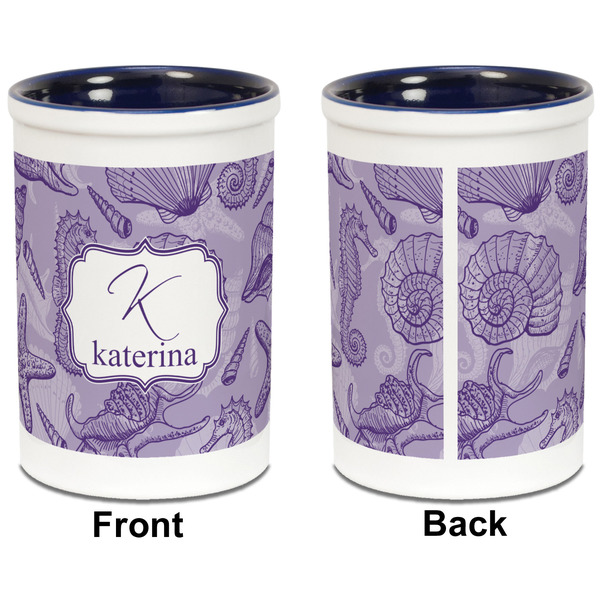 Sea Shells Pencil Holder - Blue - approval