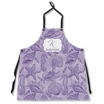 Sea Shells Apron Without Pockets w/ Name and Initial