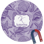 Sea Shells Round Fridge Magnet (Personalized)