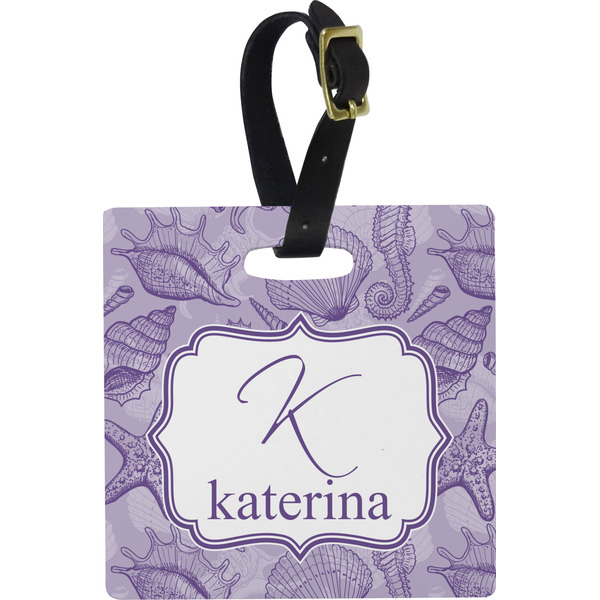 Sea Shells Personalized Square Luggage Tag