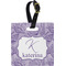 Sea Shells Plastic Luggage Tag - Square w/ Name and Initial
