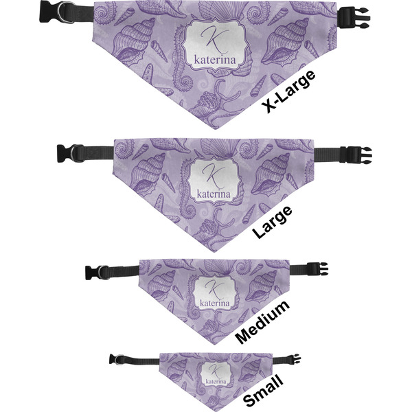 Sea Shells Pet Bandana Sizes