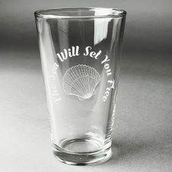 Sea Shells Pint Glass - Engraved (Personalized)