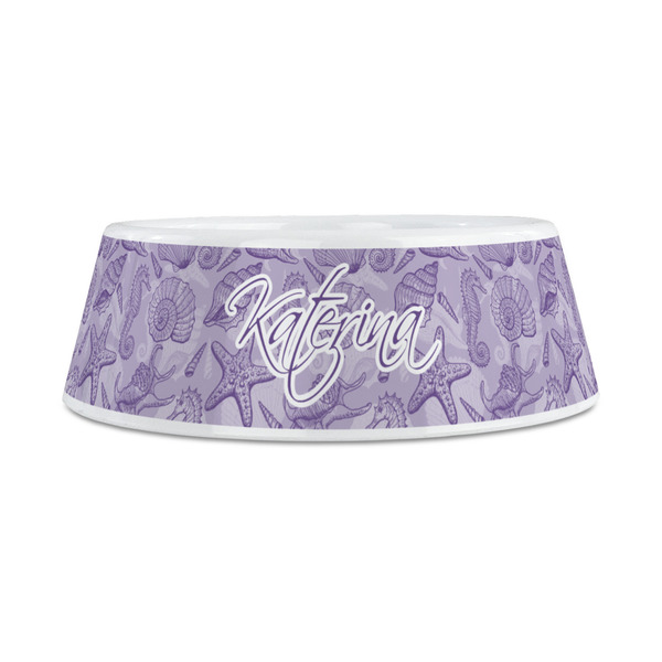 Sea Shells Plastic Dog Bowls - Medium - FRONT