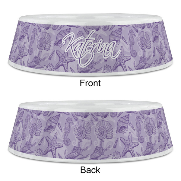 Sea Shells Plastic Pet Bowls - Large - APPROVAL