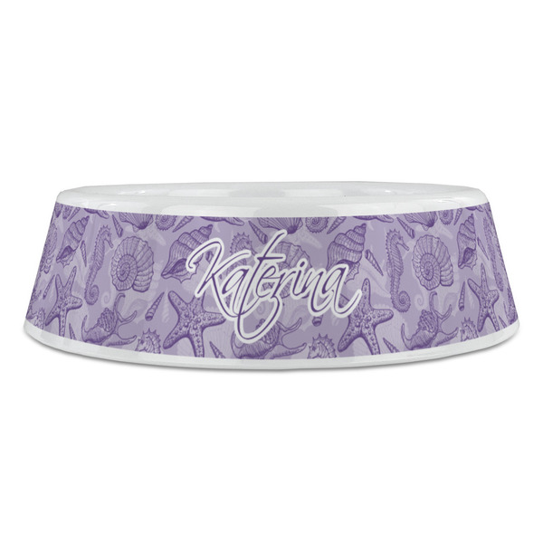 Sea Shells Plastic Pet Bowls - Large - FRONT