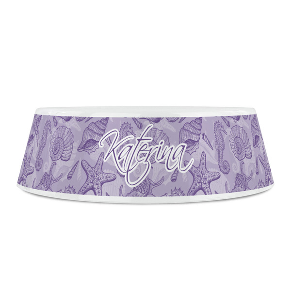 Sea Shells Plastic Pet Bowls - Small - FRONT