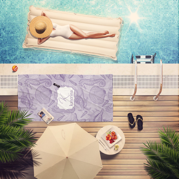 Sea Shells Pool Towel Lifestyle