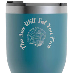 Sea Shells RTIC Tumbler - Dark Teal - Laser Engraved - Double-Sided (Personalized)