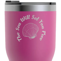 Sea Shells RTIC Tumbler - Magenta - Laser Engraved - Double-Sided (Personalized)