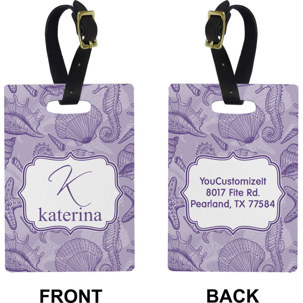 Sea Shells Rectangle Luggage Tag (Front + Back)
