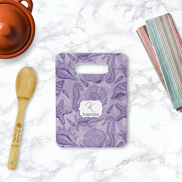 Sea Shells Rectangle Trivet with Handle - LIFESTYLE