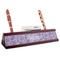 Sea Shells Red Mahogany Nameplates with Business Card Holder - Angle