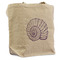 Sea Shells Reusable Cotton Grocery Bag - Front View
