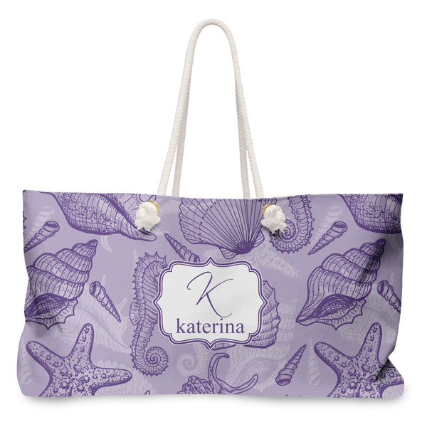 Custom Sea Shells Large Tote Bag with Rope Handles (Personalized)